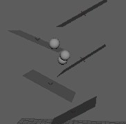 Simulations: 3D Animation of Balls Falling Down Slanted Platforms ...